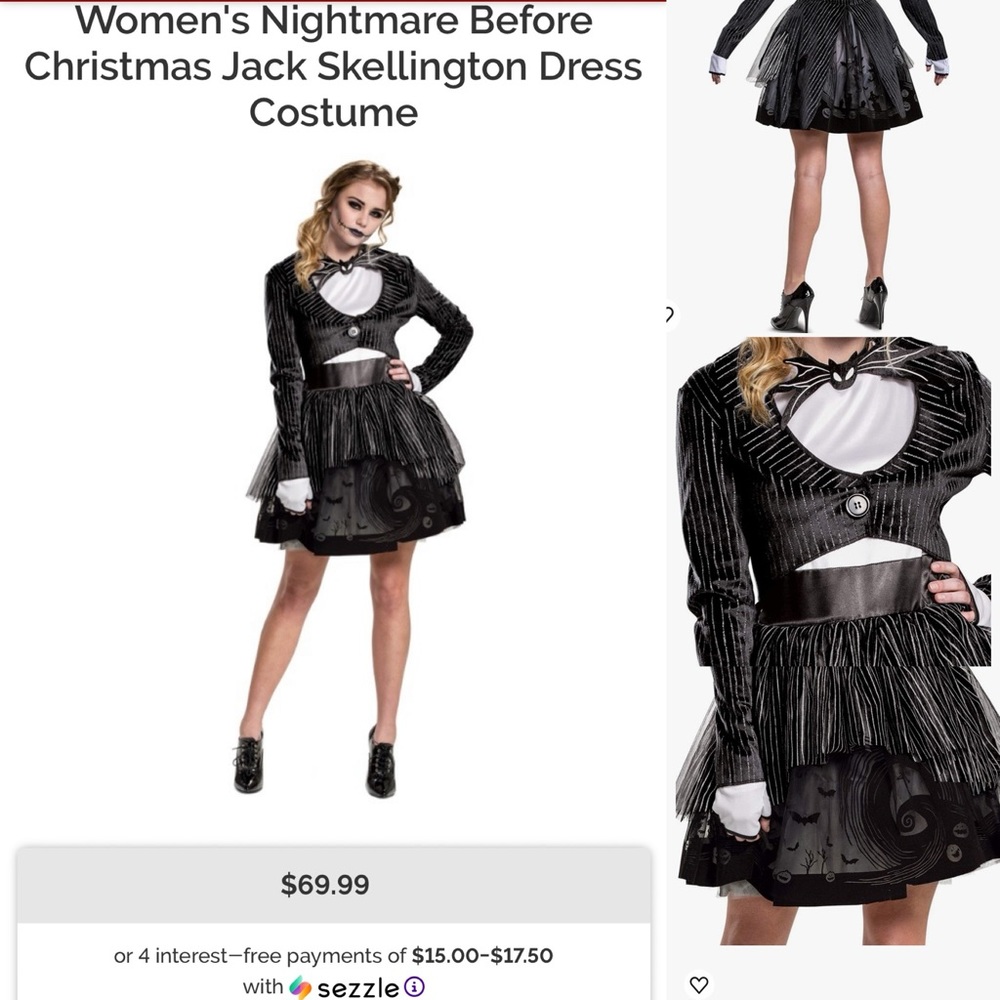 Womens Jack Skellington Costume Dress with jacket